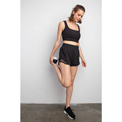 3INCH STRETCH WOVEN EXERCISE SHORTS WITH SIDE MESH DETAILS