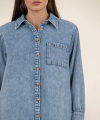 Rooney- Button up denim Dress