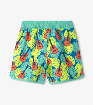 Tropical guitar swim short