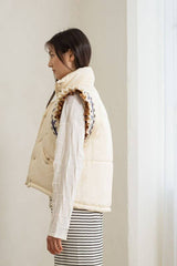 Elegant Embroidered Puffer Vest