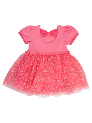 Girls Sleeping Princess Short Sleeve Bow Twirl Dress