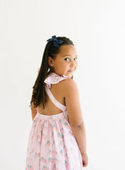 Rosita Dress in Pink Flags | Girls Pocket Twirl Dress