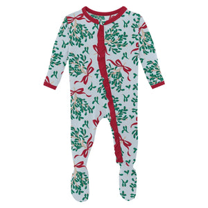 Kickee- Ruffle Mistletoe footie