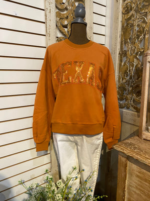 Qos burnt orange Texas sweater