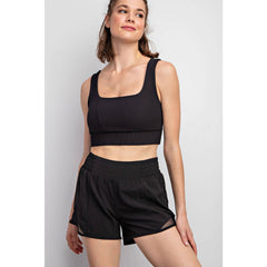 3INCH STRETCH WOVEN EXERCISE SHORTS WITH SIDE MESH DETAILS