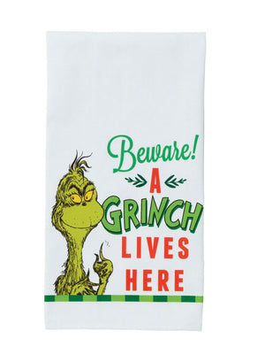 Beware Grinch Lives here Towel