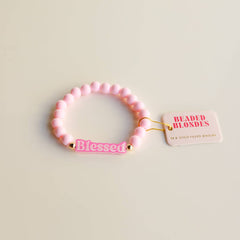 Blessed Light Pink Bubble Bracelet: Extended 7.25 inch