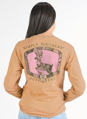 Camo LS deer tee
