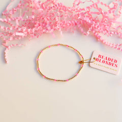 Hot Pink Dainty Poppi Bracelet: Extended 7.25 inch