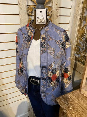 Blue Quilted Jacket