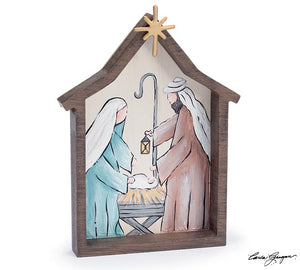 Crèche w/nativity shelf sitter