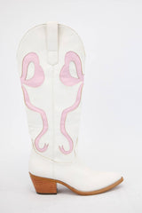 White with pink bow WESTERN BOOTS