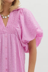 Pink textured maxi dress