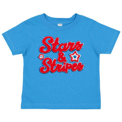 Stars and Stripes Patch Short Sleeve T-Shirt - Kids Tee