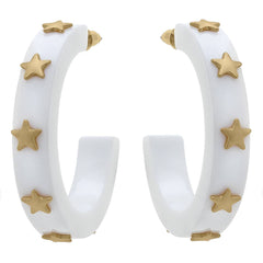 Liberty Star Resin Hoop Earrings