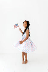 Rosita Dress in Patriotic Flags| Pocket Twirl Dress