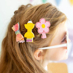 Retro Pencil Clip Set - Back To School Hair Clips - Kids