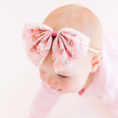 Retro Santa Christmas Tulle Bow Baby Headband