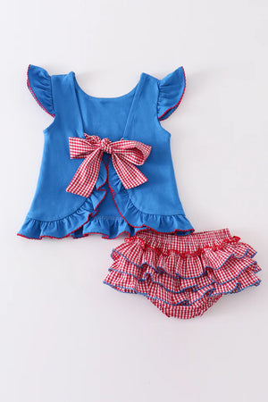 Flag baby girl bloomer set