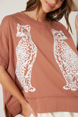 Sequin Cheetahs Oversize Top