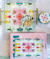 Giverny (Laura Park Designs) Acrylic Tray With Gold Handles