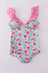 Mom pink rose swimsuit