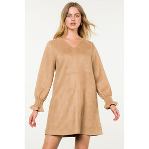 Long sleeve Suede dress