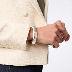 Solara hinged bangle-silver