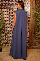 Wide Leg Solid Jumpsuit: INDIGO