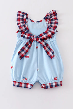 Flag embroidery Girl Romper