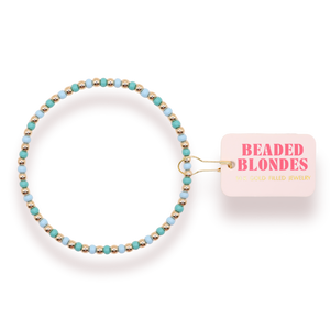 Turquoise and Powder Blue Demi Bracelet: Standard 6.75 inch