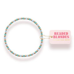 Turquoise and Powder Blue Demi Bracelet: Standard 6.75 inch