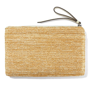 Nat/Wht contempo straw pouch