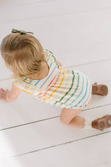 Amelia Romper in Primary Stripe