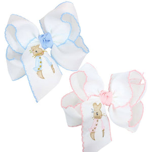 EMBROIDERED EASTER CROCHET EDGE BOWS