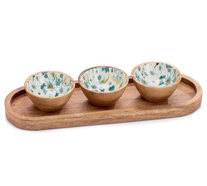 Tray dip bowl trio set