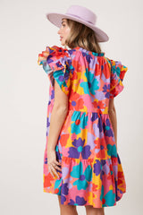 Floral Triple Ruffle Tiered Dress