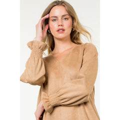 Long sleeve Suede dress