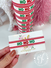 HO HO HO Christmas Bracelet Embroidered / Holiday Jewelry