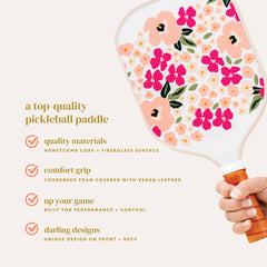 Pickleball Paddle - Lively Flora Pink