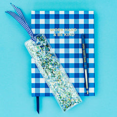 Blue + Green Confetti Bookmark