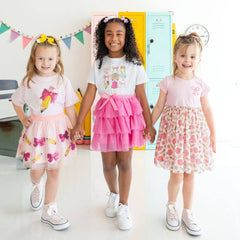 Pencil Bow Sequin Patch Short Sleeve T-Shirt