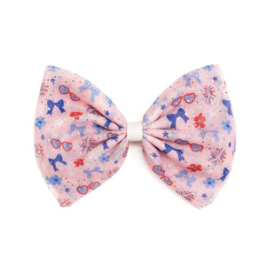 Red, White, & Cute Tulle Bow Clip - Hair Clips