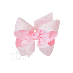 RHINESTONES GROSGRAIN BOW ON ALLIGATOR CLIP