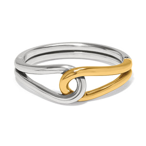 Interlock curve 2tone hinged bangle