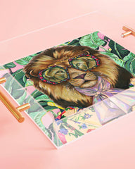 Louis The Lion Acrylic Tray With Gold Handles