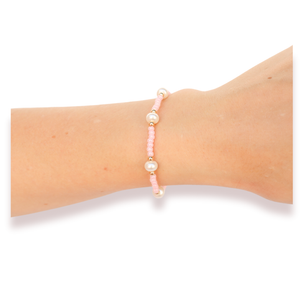 Pastel Pink Pearl Bracelet: Standard 6.75 inch