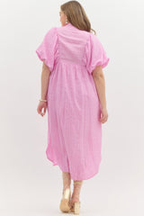 Pink textured maxi-Plus