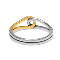 Interlock curve 2tone hinged bangle