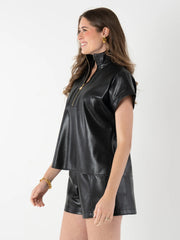 Poppy Pullover-Vegan leather
